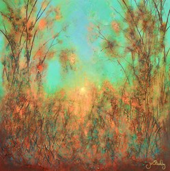 The Forest Awakens by Jo Starkey - Original Painting on Board sized 20x20 inches. Available from Whitewall Galleries